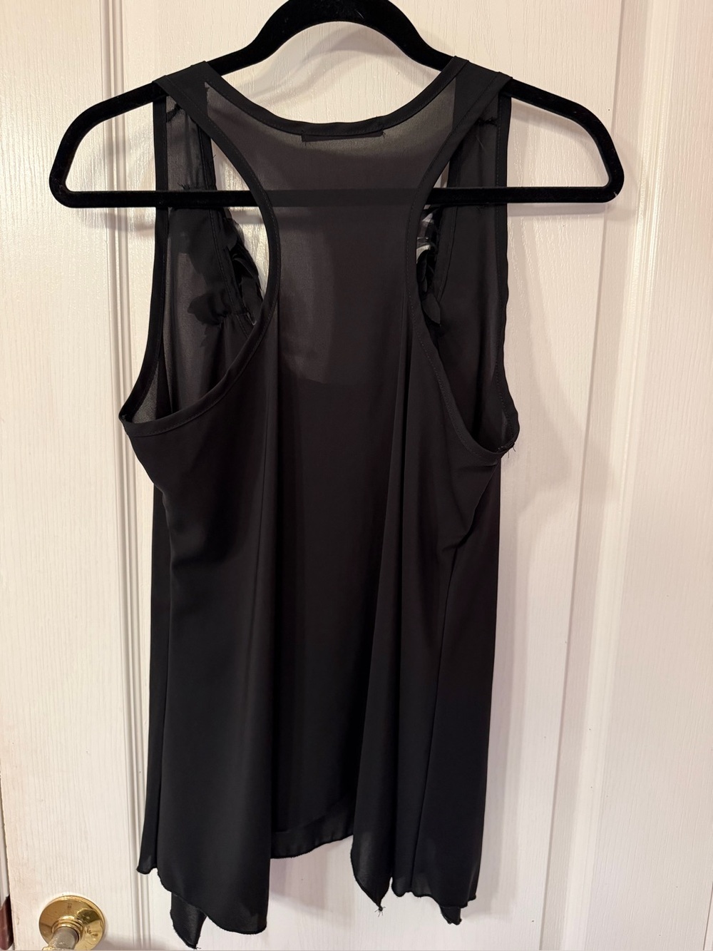 julie's closet Black Racerback Chiffon Tank